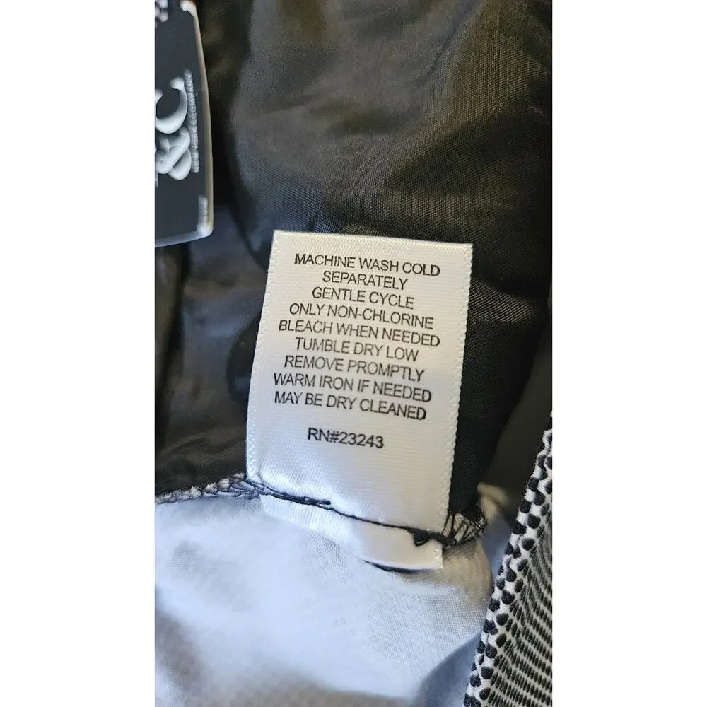 New York & Co 7th Avenue Black Dot Bermuda Slim Leg Womens 10 Stretch Pockets